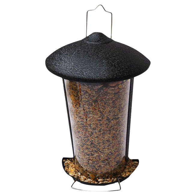 Fuglefoderautomat til frø på væg eller i træer.