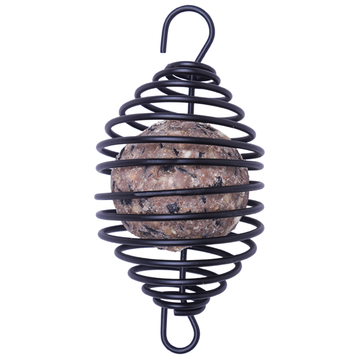 Fuglefoderspiral til mejsebolde - sort metal